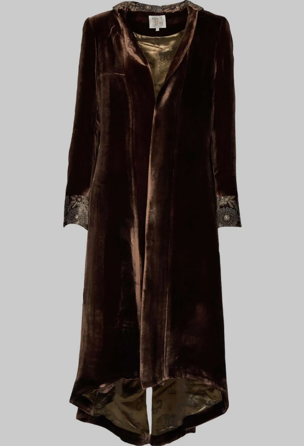 Morgana Embroidery Coat in Brown