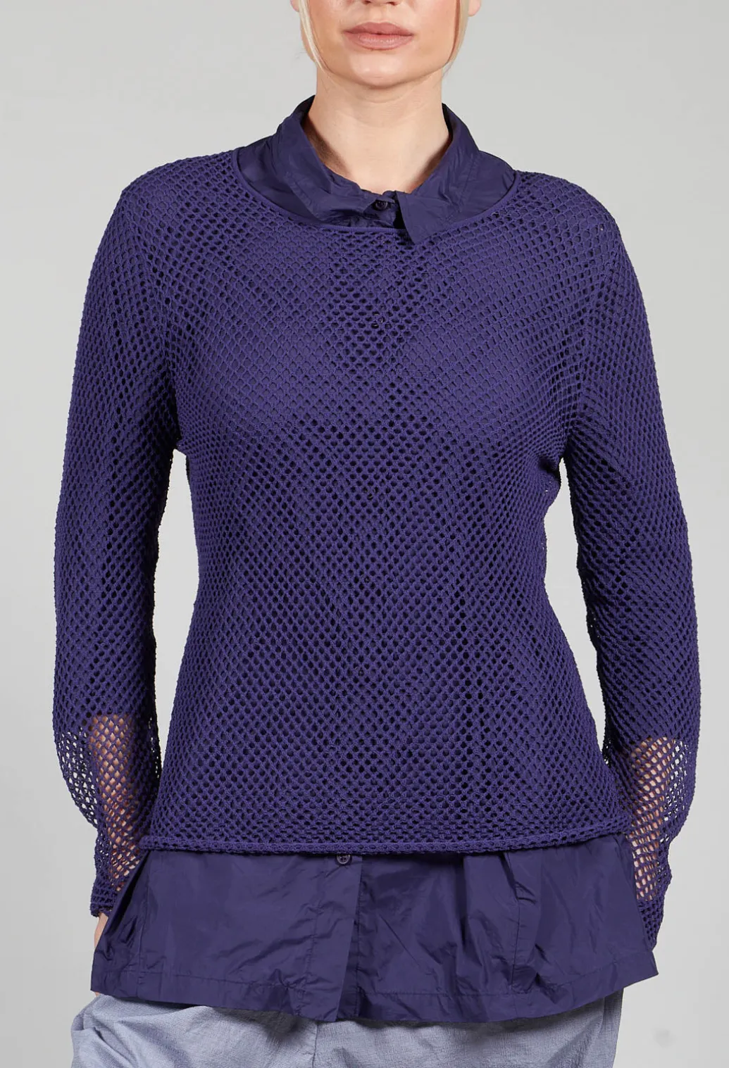 Netted Top in Azur