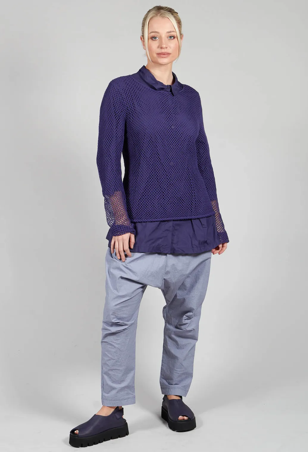 Netted Top in Azur
