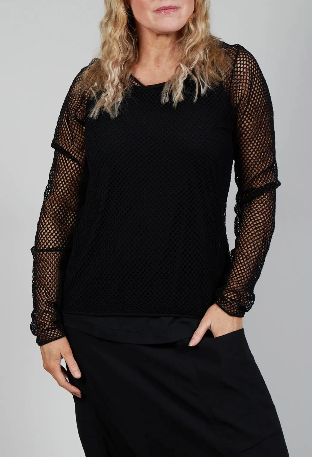 Netted Top in Black