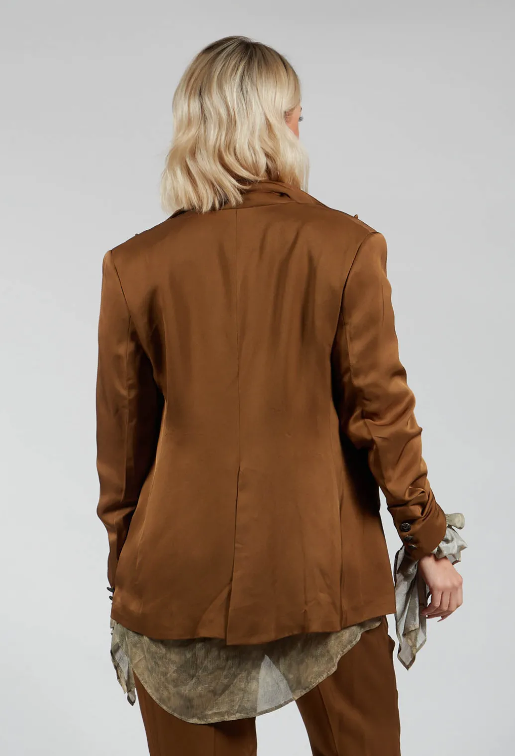Notched Lapel Blazer in Rust
