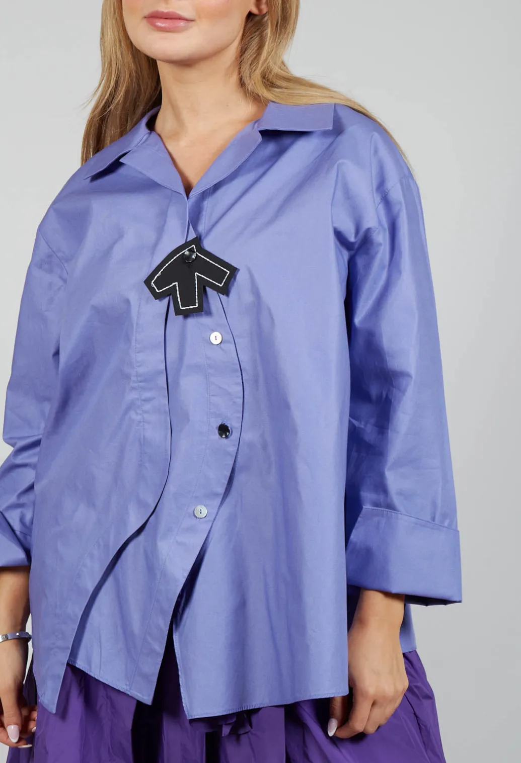 Open Collar Shirt in Purple