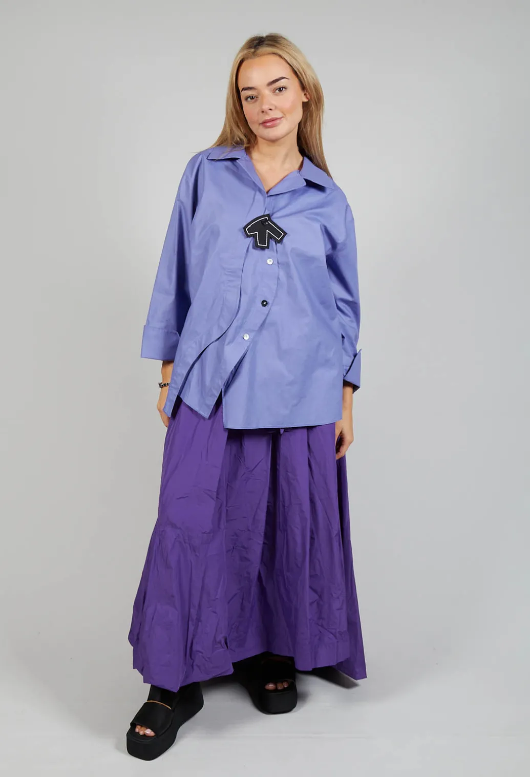 Open Collar Shirt in Purple