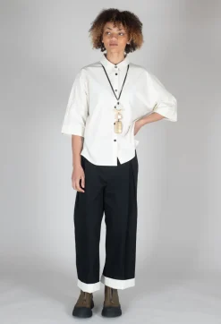 Oversized Cotton Shirt in Milk