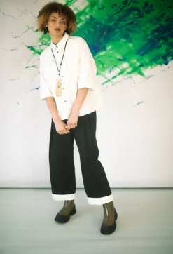 Oversized Cotton Shirt in Milk