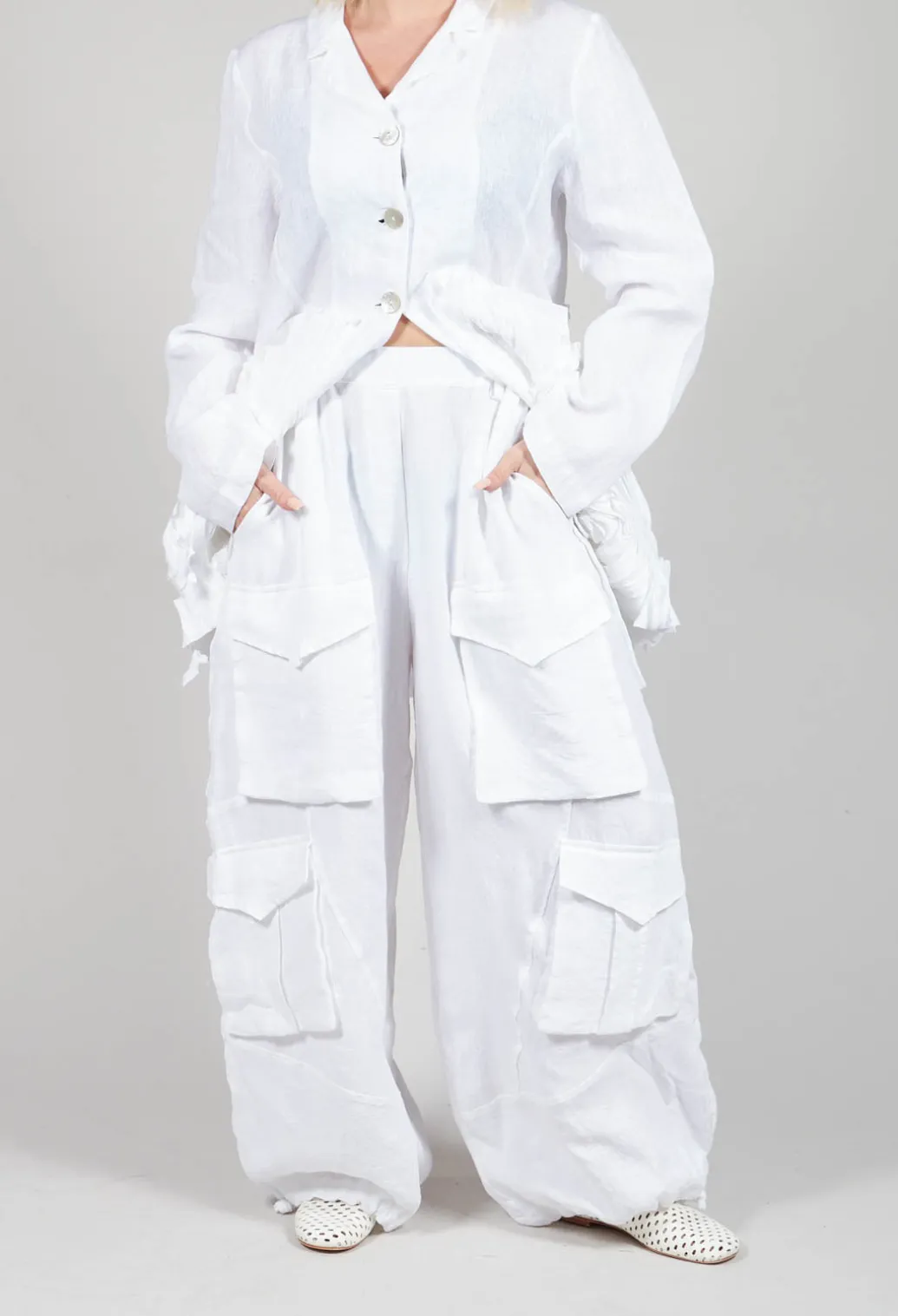 Oversized Pocket Trousers in White