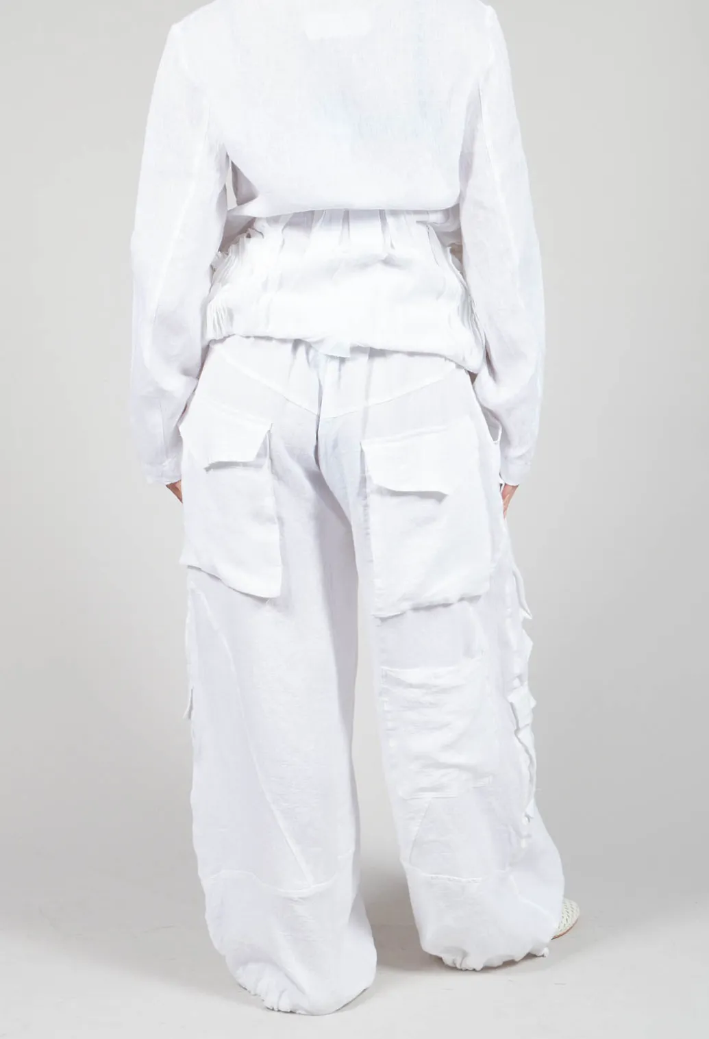 Oversized Pocket Trousers in White