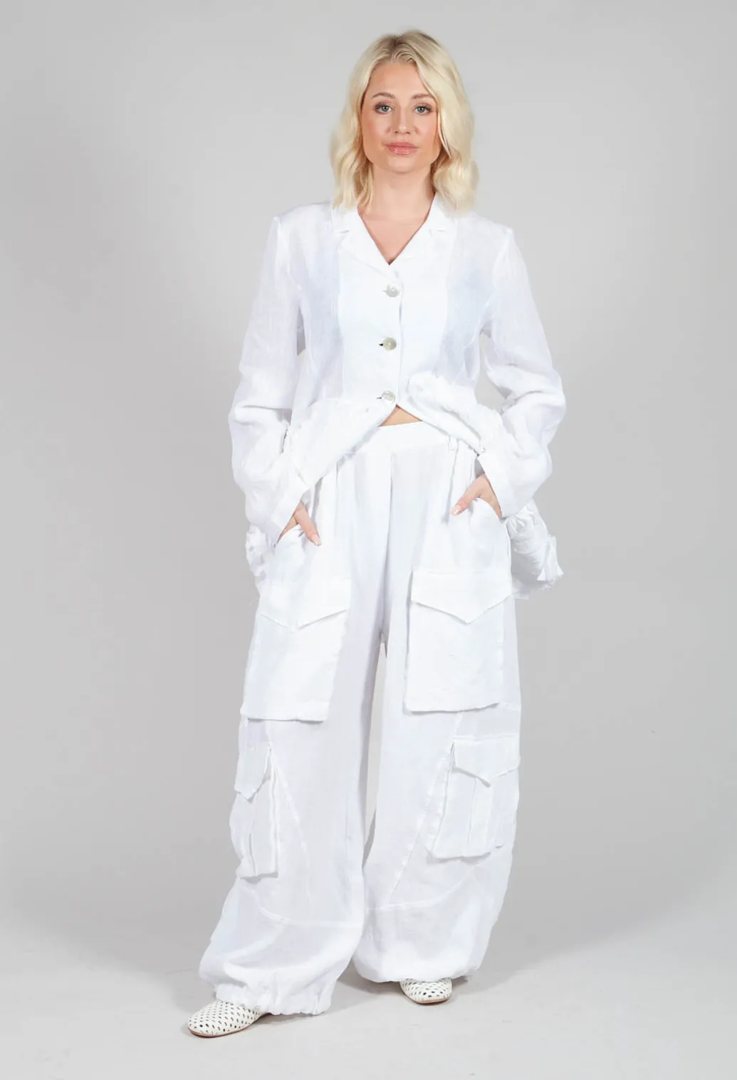 Oversized Pocket Trousers in White