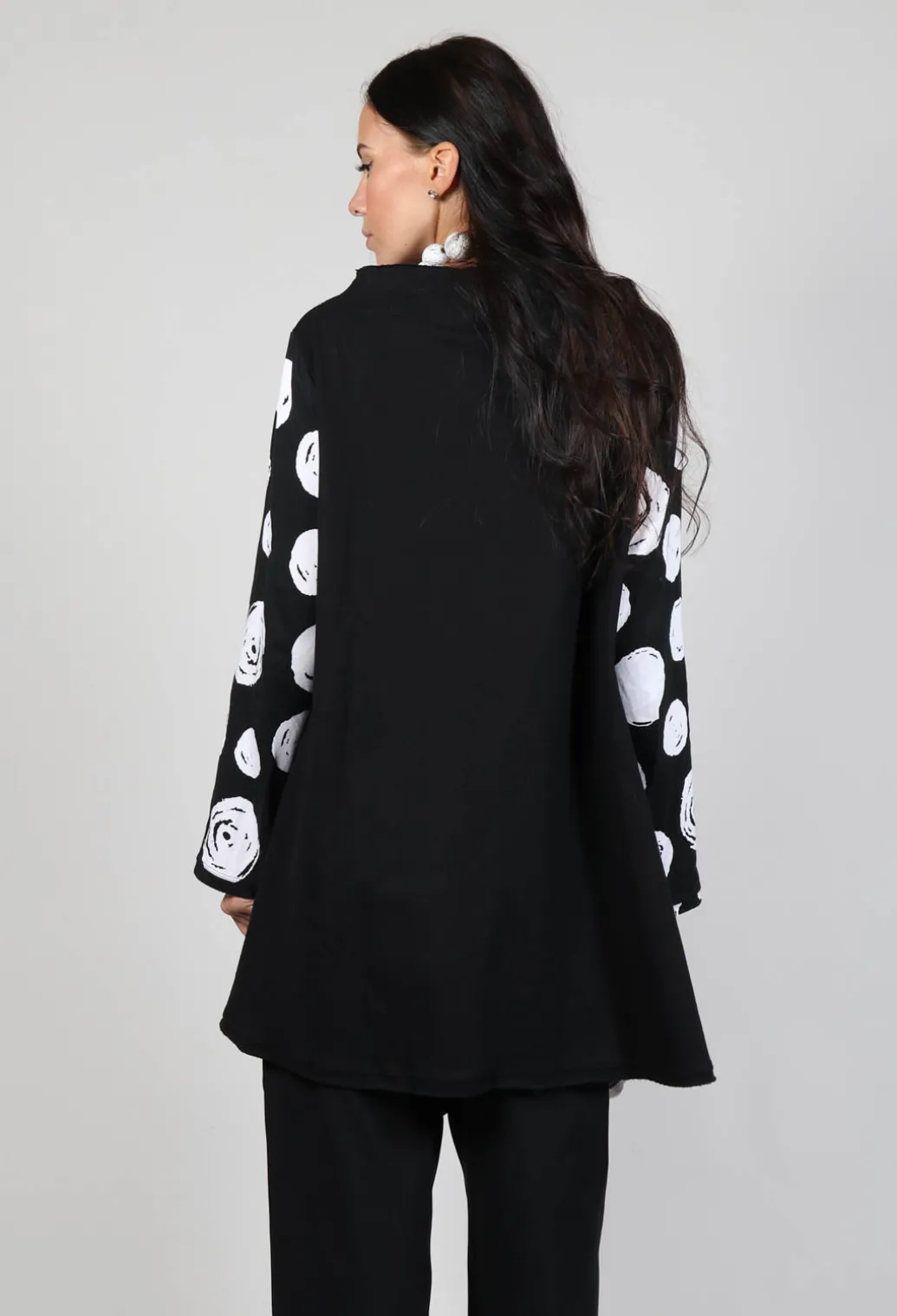Paint Polka Dot Print Top in Black