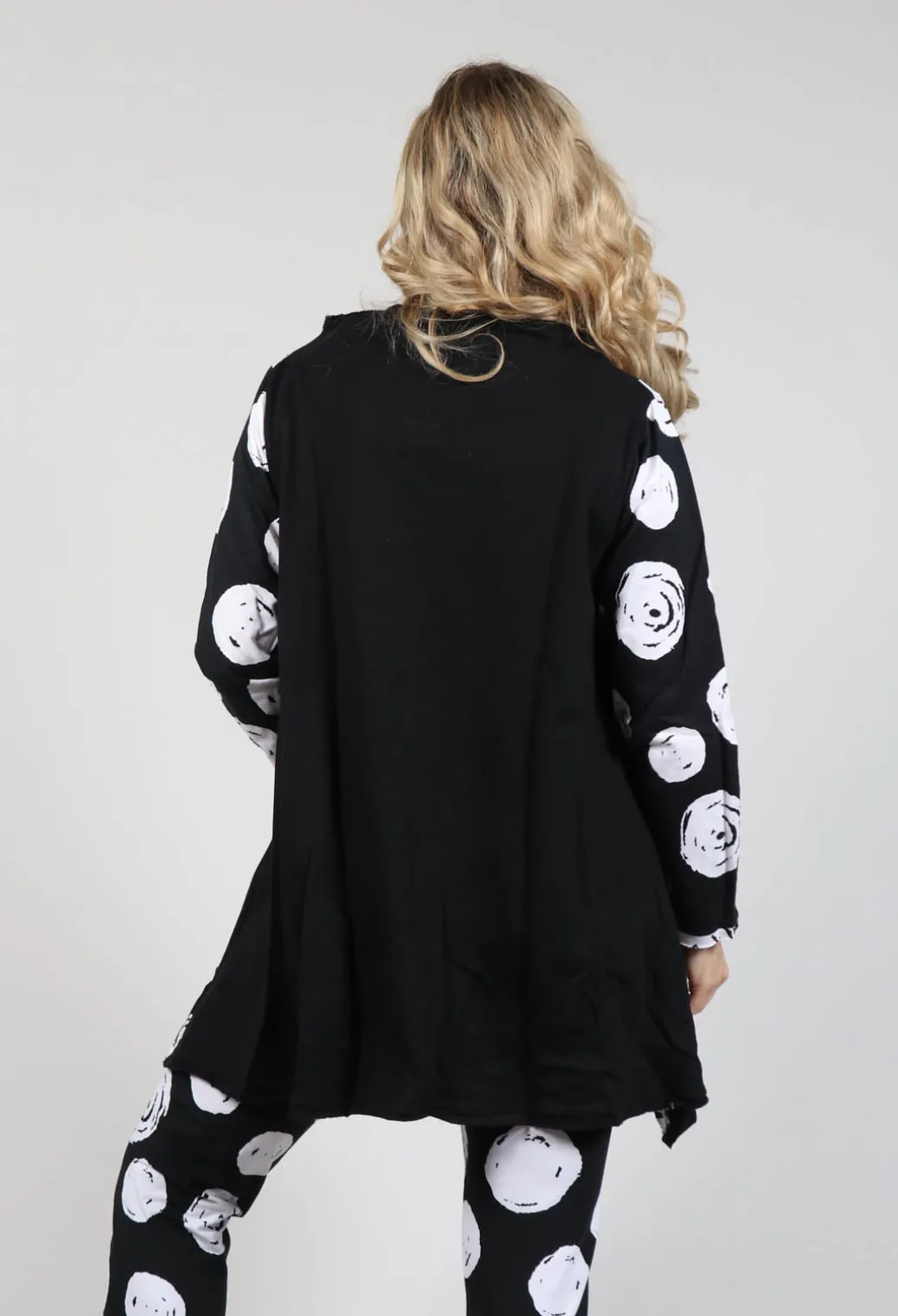 Paint Polka Dot Print Top in Black