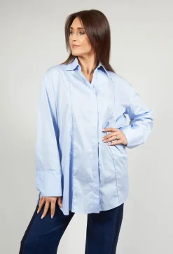 Panelled Shirt in Chianti Sky