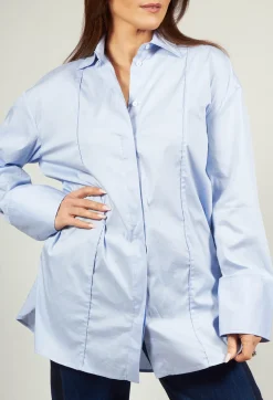 Panelled Shirt in Chianti Sky