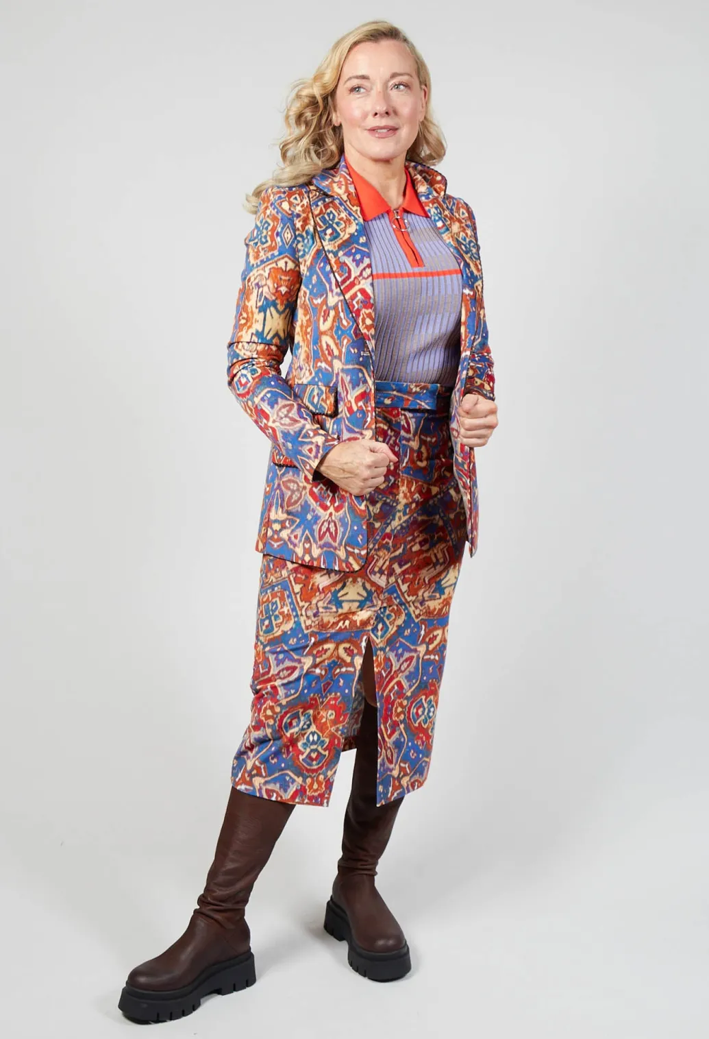 Pencil Skirt in Carpet Print