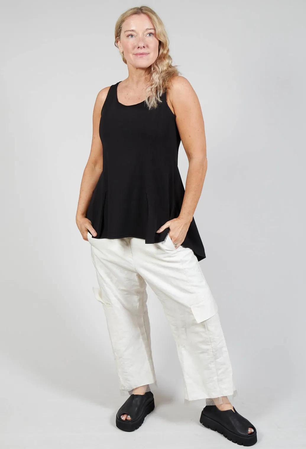 Peplum Vest in Black