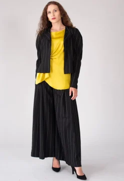 Pinstripe Blazer in Nero