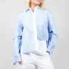 Pinstripe Shirt Ragno in Celeste