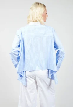 Pinstripe Shirt Ragno in Celeste
