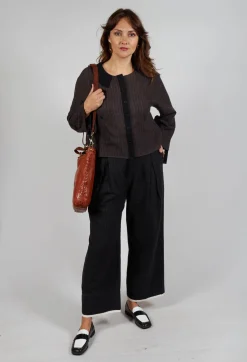 Pinstripe Trousers in Black
