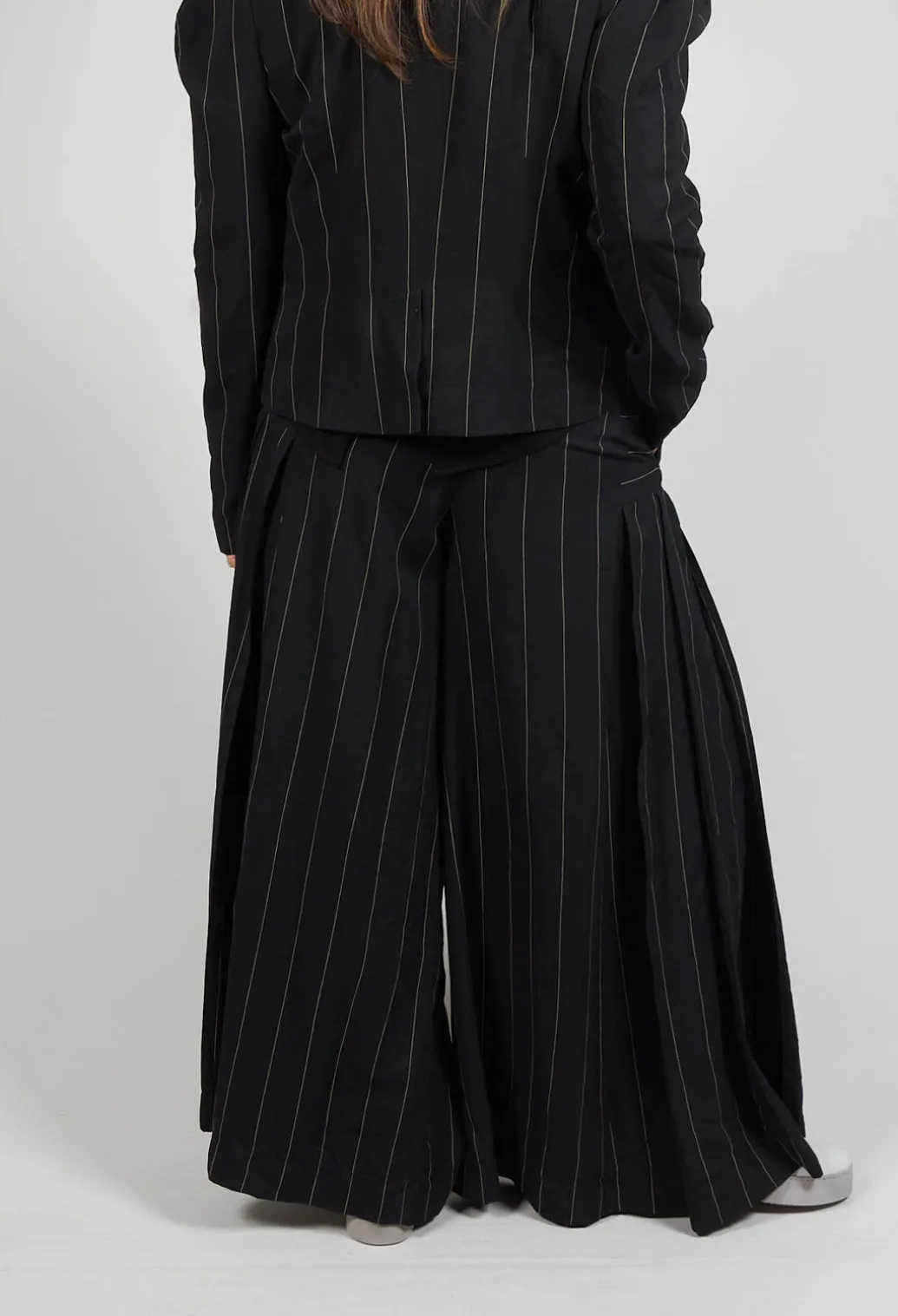 Pinstripe Trousers in Nero