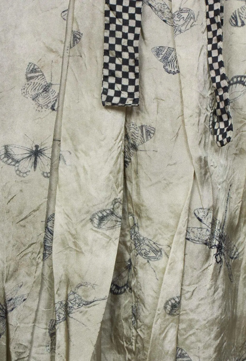 Pleated Lona Skirt in Light Grey