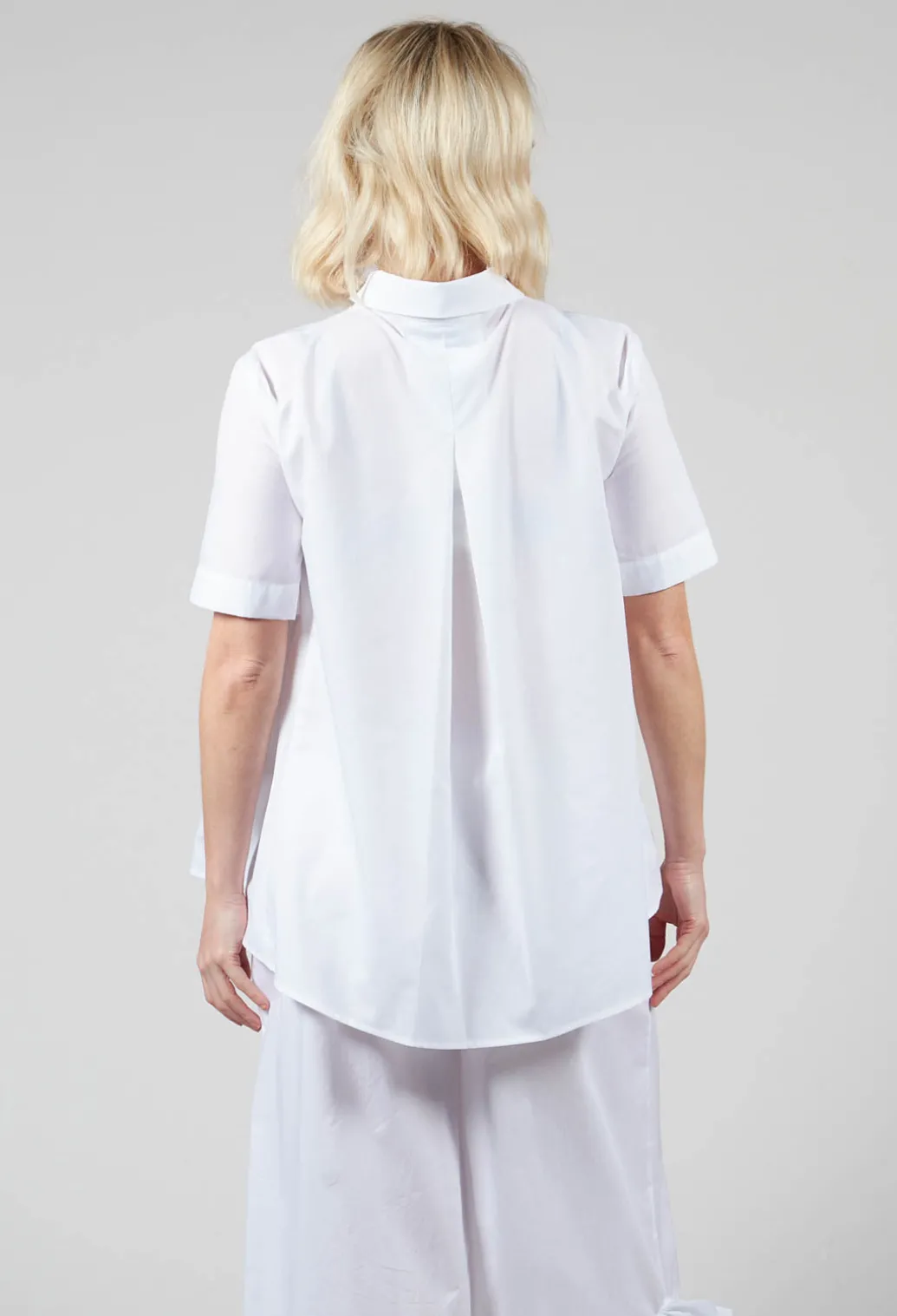 Pleated Shirt in White