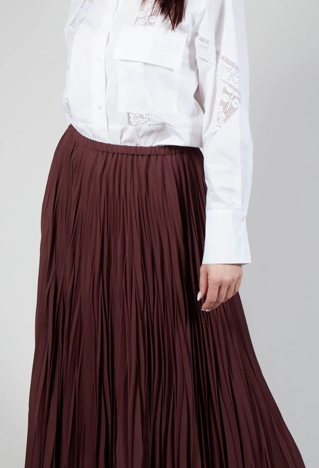 Pleated Skirt in Cocoa