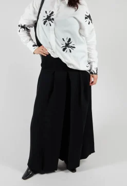 Pleated Wide Leg Pants in Lalabel Nero