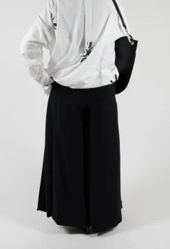 Pleated Wide Leg Pants in Lalabel Nero