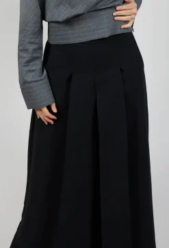 Pleated Wide Leg Pants in Lalabel Nero