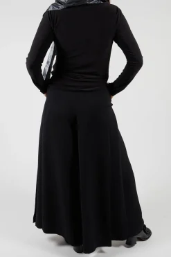 Pleated Wide Leg Pants in Lalabel Nero