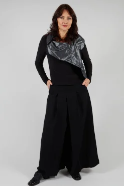 Pleated Wide Leg Pants in Lalabel Nero