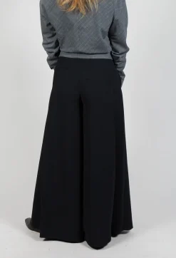 Pleated Wide Leg Pants in Lalabel Nero