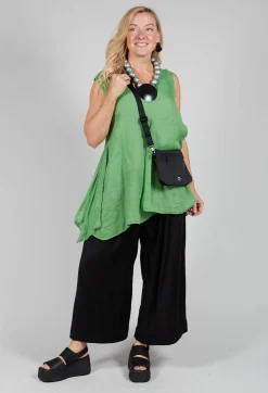 Pleated Wide Leg Trousers in Black