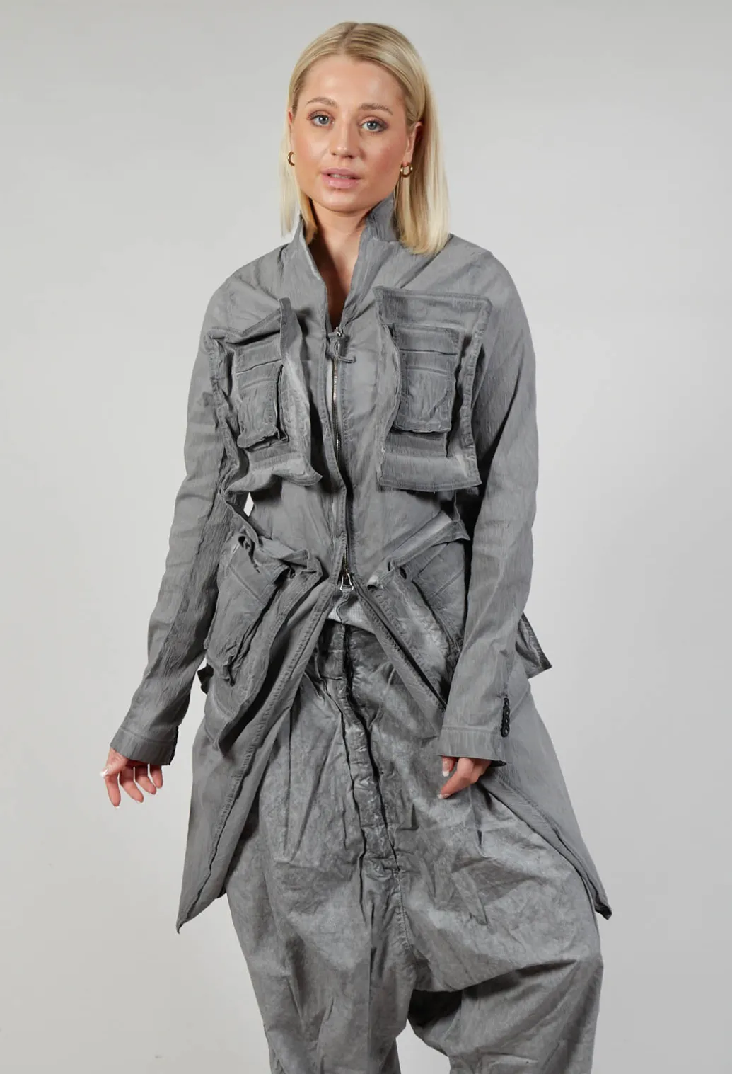 Pocket Overcoat in C.Coal 70% Cloud