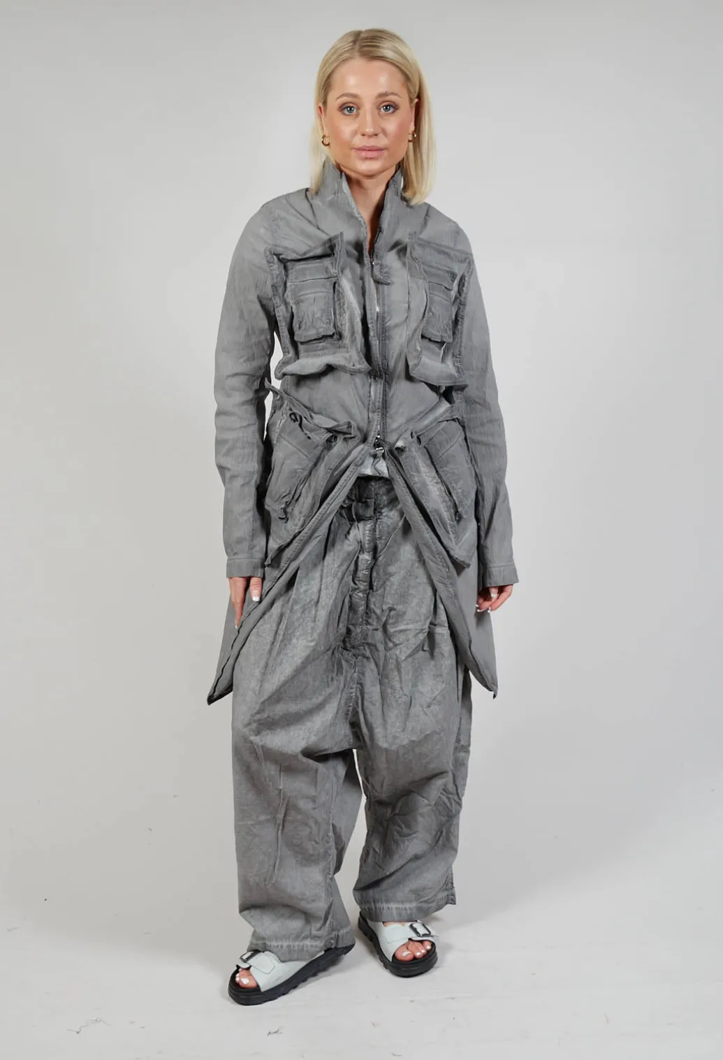 Pocket Overcoat in C.Coal 70% Cloud