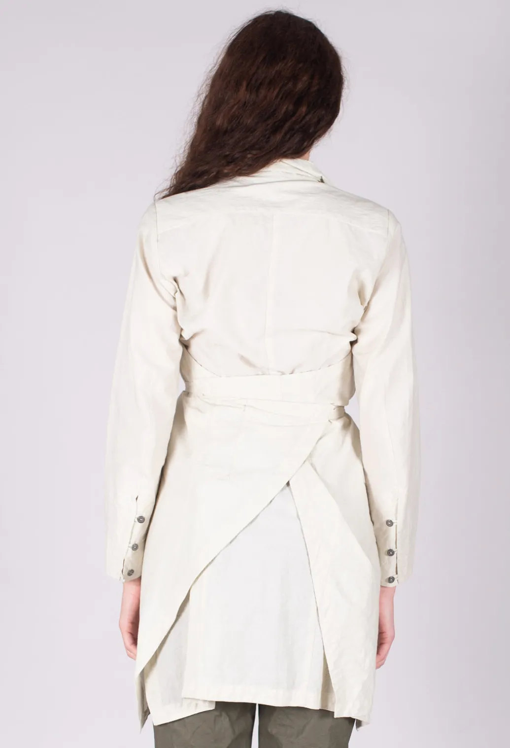 Poplin Len Shirt in White Clay