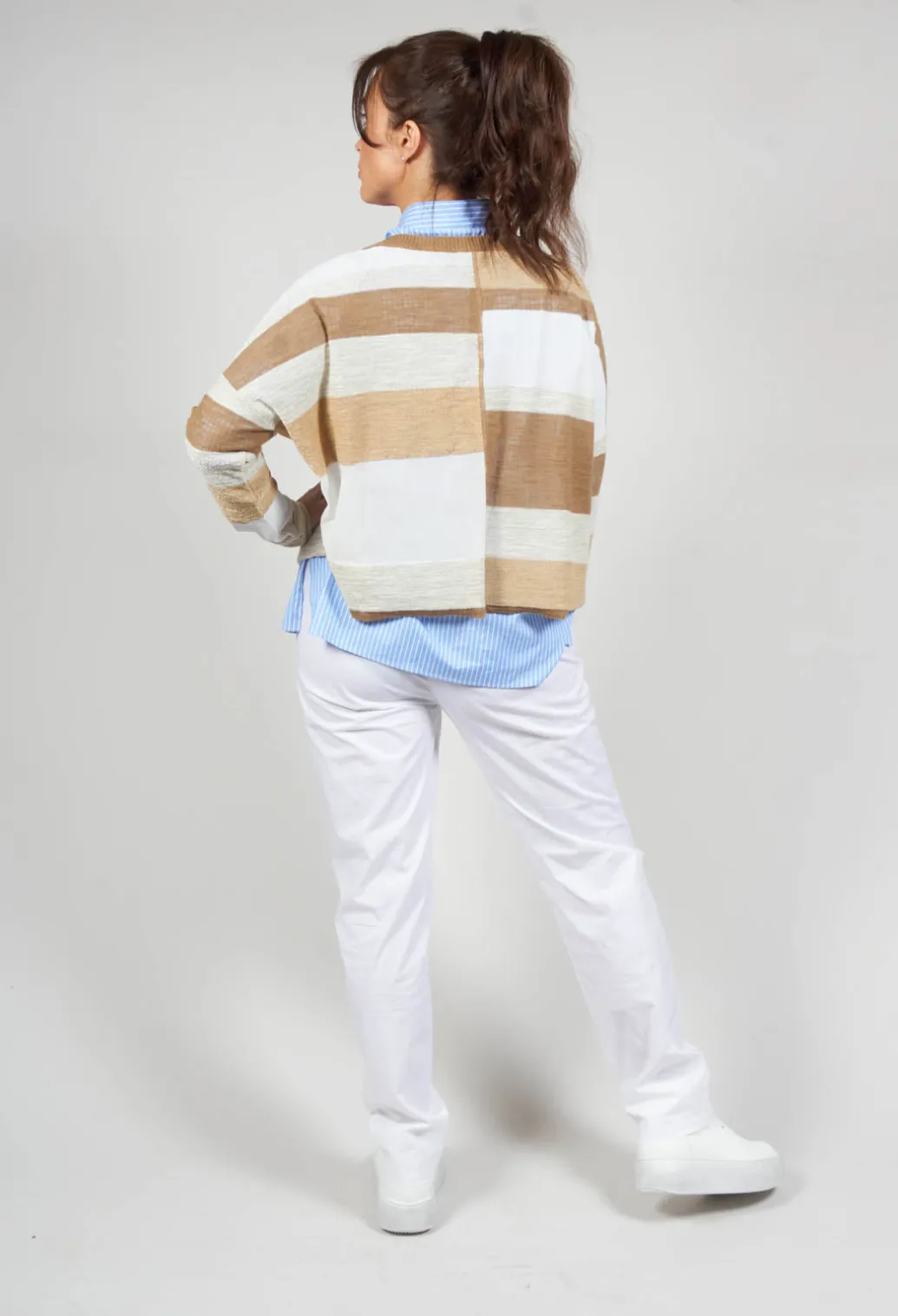 Poplin Shirt in Azzurro / Bianco