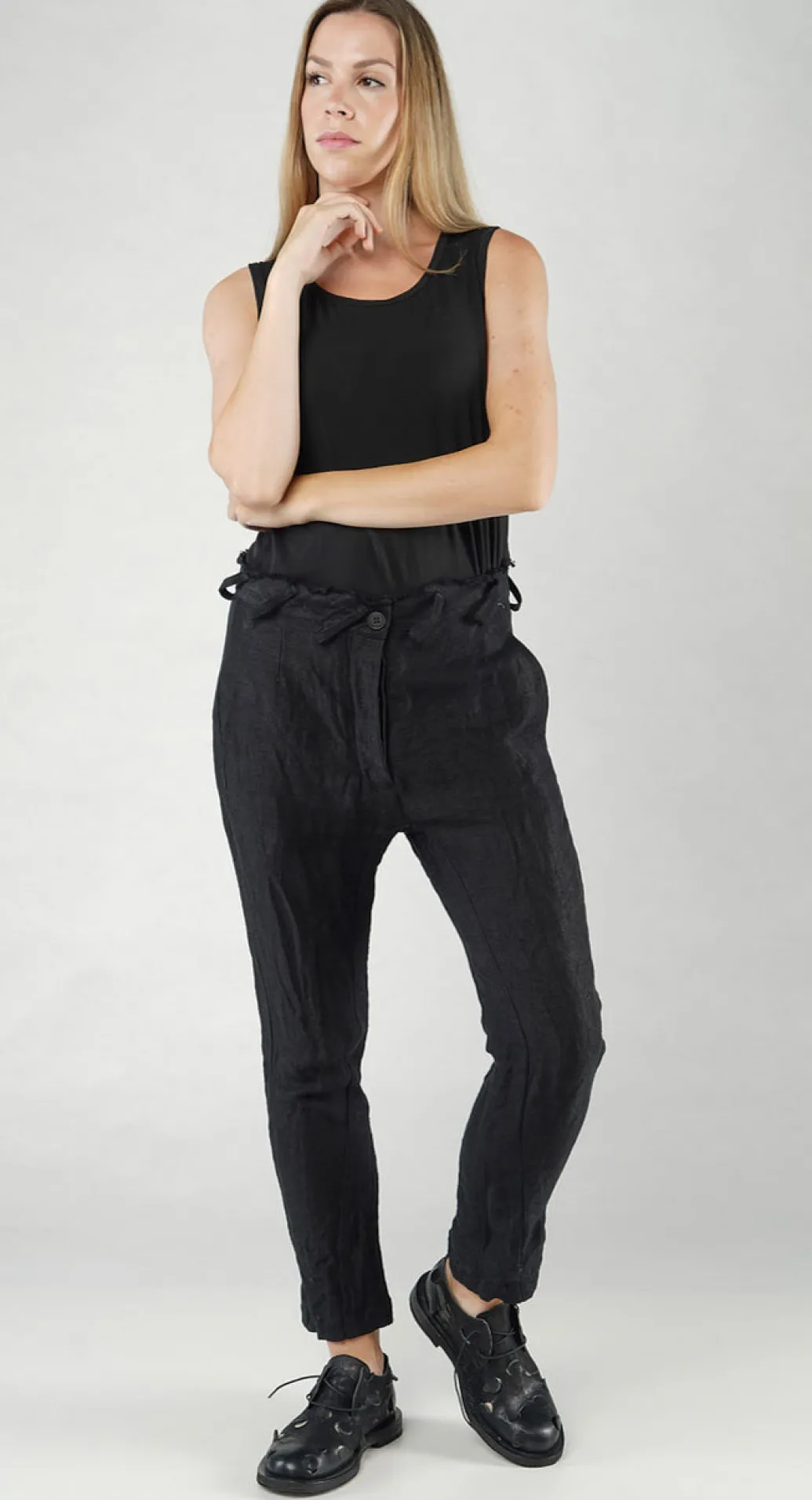 PRE-ORDER - Asymmetric Belt Loop Trouser in Galaxy Dust (Pictured in Black Dust)