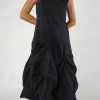 PRE-ORDER -  Bubble Midi Dress in Moon (Pictured in Black)
