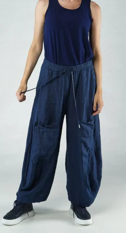 PRE-ORDER - Cargo Linen Trousers in Malibu (Pictured in Navy)
