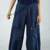 PRE-ORDER - Cargo Linen Trousers in Black (Pictured in Navy)