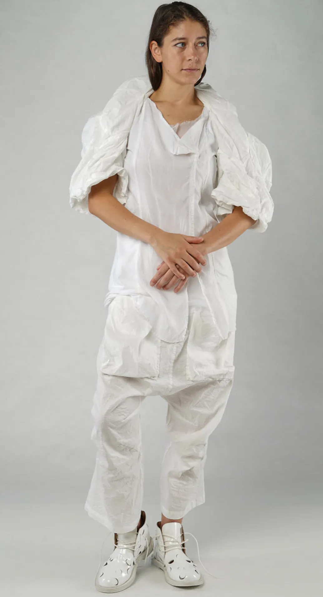 PRE-ORDER - Cropped Bubble Jacket in Starwhite