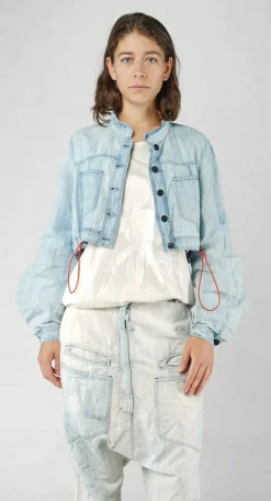 PRE-ORDER - Cropped Lightweight Utility Jacket in Semibleach