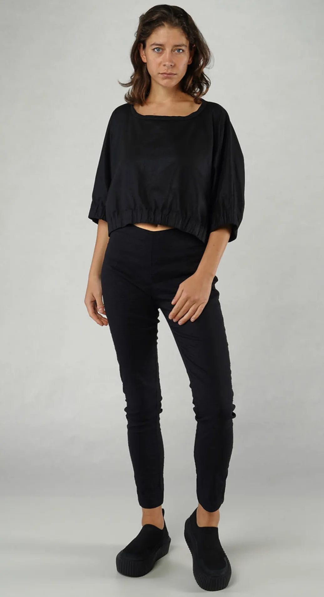 PRE-ORDER - Cropped T-Shirt in Black Sparkle (Pictured in Black Sparkle)