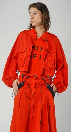 PRE-ORDER - Cropped Utility Jacket in Mandarine