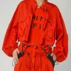 PRE-ORDER - Cropped Utility Jacket in Semi Bleach (Pictured in Mandarine)