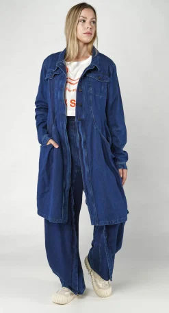 PRE-ORDER - Denim Trench Coat in Mandarine Dye (Pictured in Stonewash)