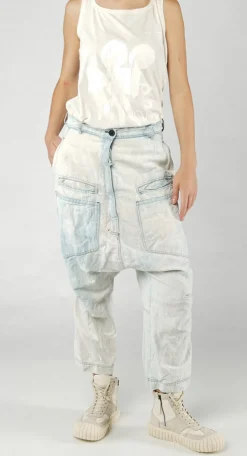 PRE-ORDER - Drop-Crotch Straight Leg Jeans in Semibleach