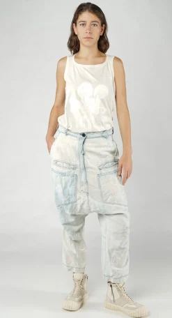 PRE-ORDER - Drop-Crotch Straight Leg Jeans in Stonewash (Pictured in Semibleach)