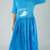 PRE-ORDER - Dual Fabric Dress in Navy Print (Pictured in Malibu Print)